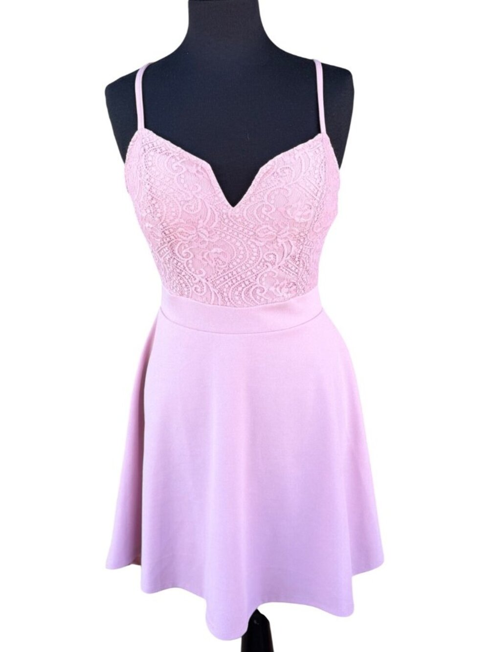 No Boundaries Mini Pink A-line Dress w/Spaghetti Straps Junior's Size M (7-9)